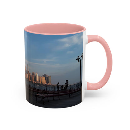 Two Tone Ceramic 11oz. Mug, Printed with a High-Res Image of  New  York City View.