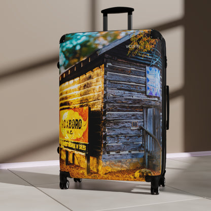 Vintage Roadside Cabin Suitcase - Travel Luggage with Rustic Motif
