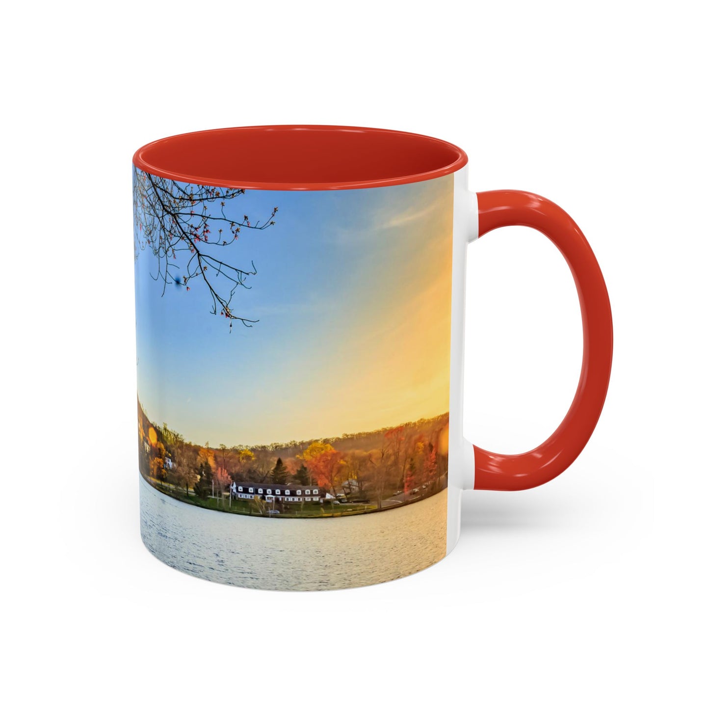 Two Tones, 11oz Accent, Ceramic Coffe Mug with Elegant High-Res, Full Color Natural Landscape Image.