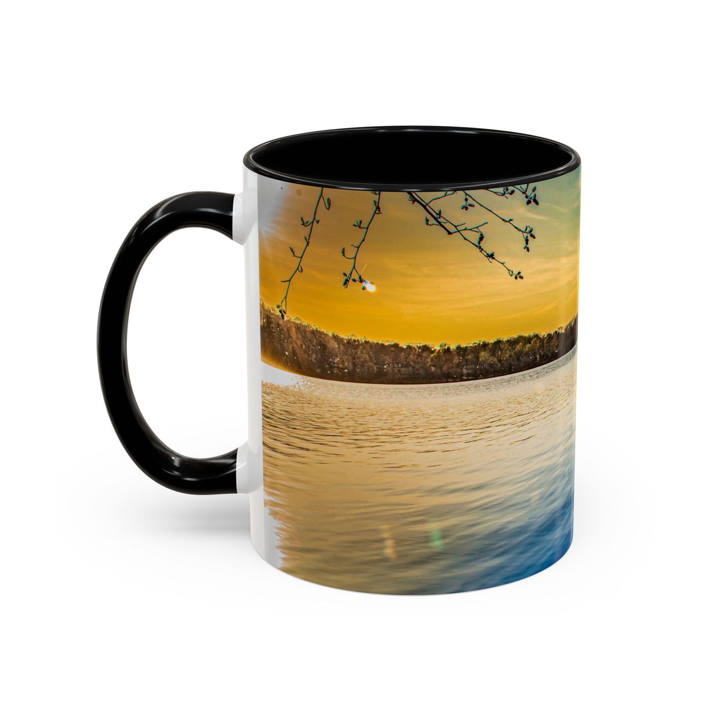 Two Tones, 11oz Ceramic Coffe Mug with Elegant High-Res, Full Color Natural Landscape Image.