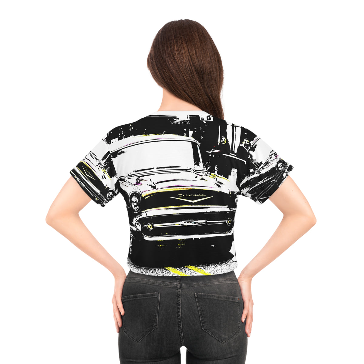 Camiseta corta con gráfico de Chevy vintage — Ropa urbana de coche clásico retro