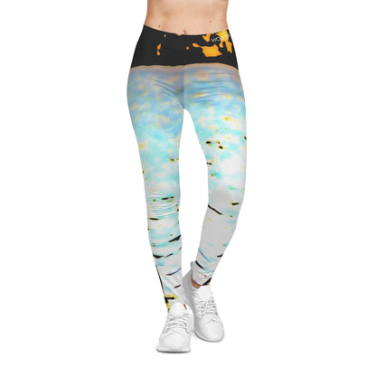 Duck At a Lake Women's Leggings — Aqua Blue Coastal