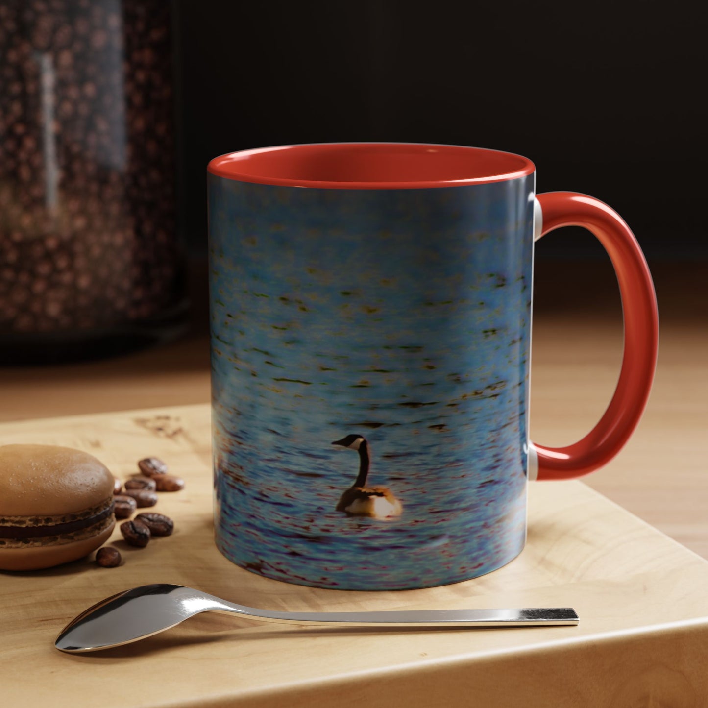 Two Tones, 11oz Ceramic Coffe Mug with Elegant High-Res, Full Color Natural Landscape Image.