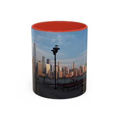 Two Tone Ceramic 11oz. Mug, Printed with a High-Res Image of  New  York City View.
