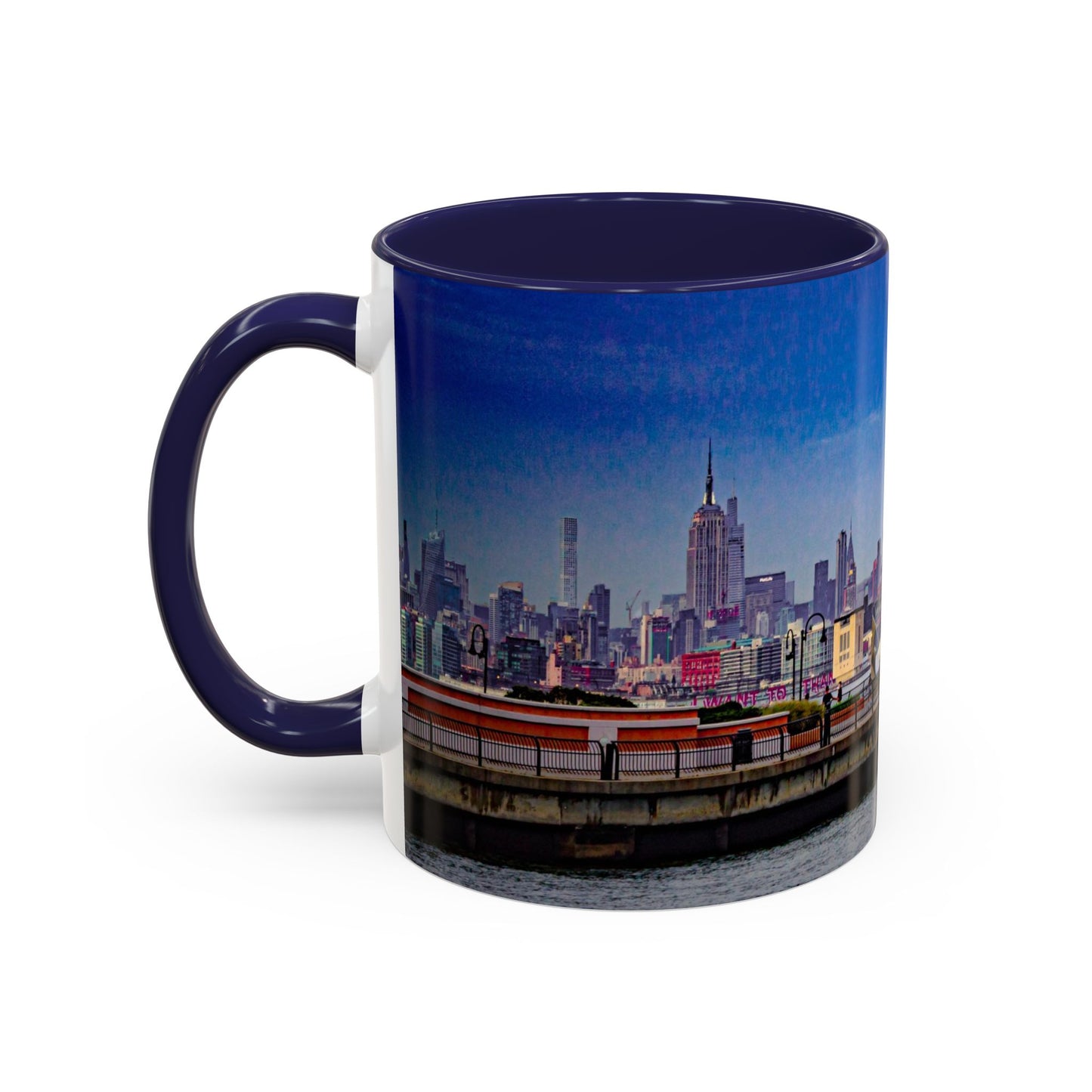 Two Tone 11oz Ceramic, Coffe Mug, Printed with a High-Res Elegant New New York City View Image