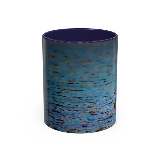 Two Tones, 11oz Ceramic Coffe Mug with Elegant High-Res, Full Color Natural Landscape Image.