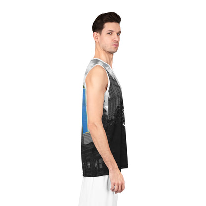Lower Manhattan Basketball Jersey — One World Trade Center Skyline