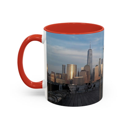 Two Tone Ceramic 11oz. Mug, Printed with a High-Res Image of  New  York City View.