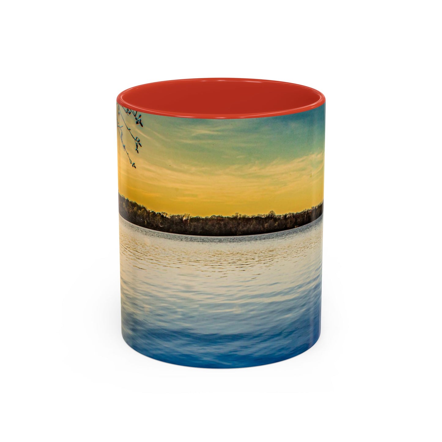 Two Tones, 11oz Ceramic Coffe Mug with Elegant High-Res, Full Color Natural Landscape Image.