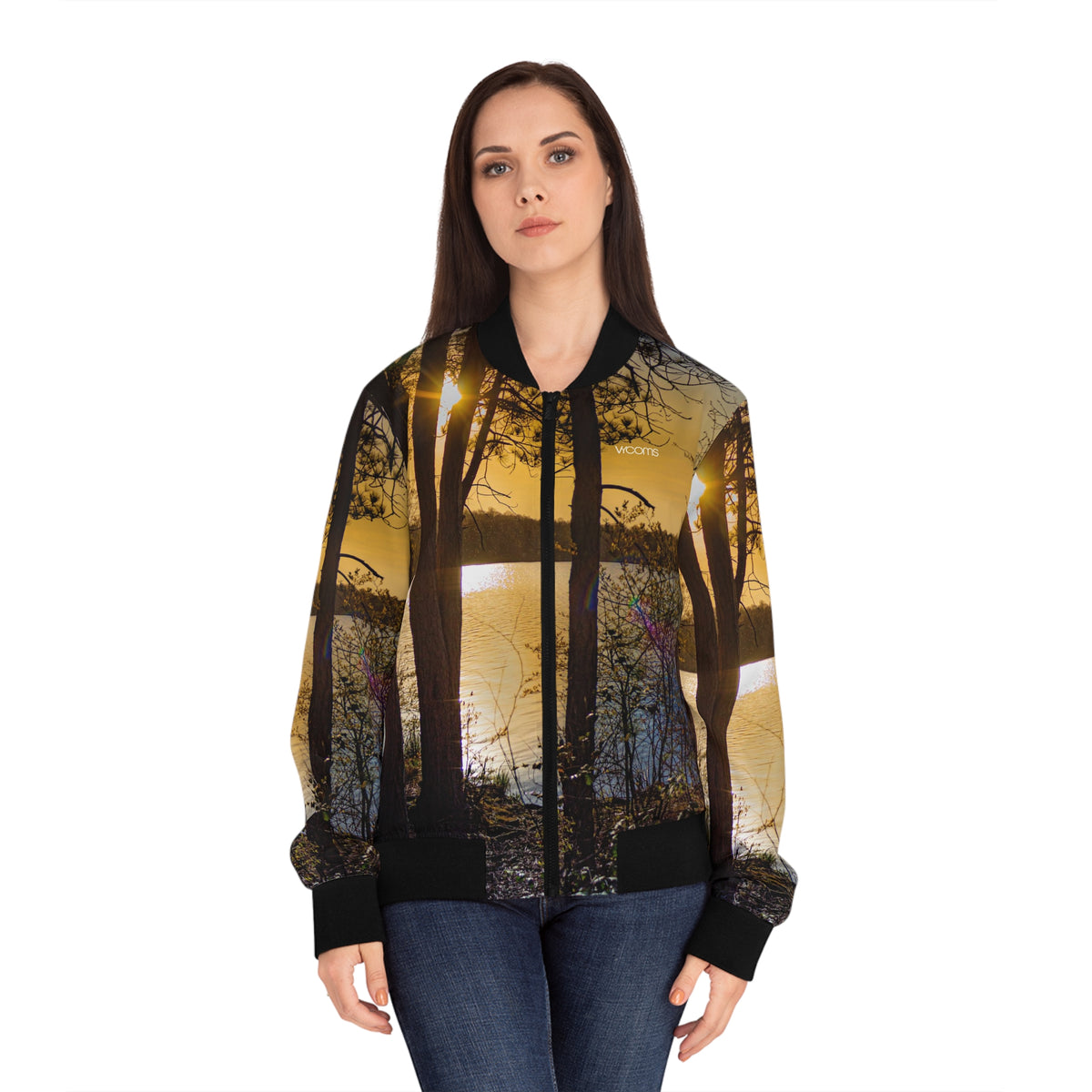 Women's Bomber Jacket - Franklin Lakes Golden Hour