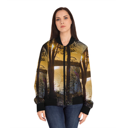 Women's Bomber Jacket - Franklin Lakes Golden Hour