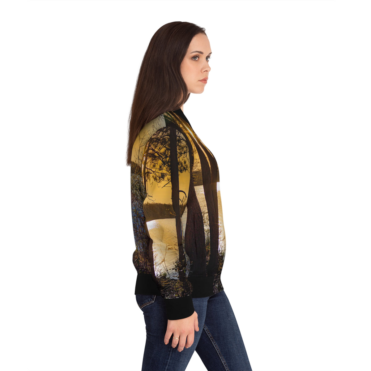 Women's Bomber Jacket - Franklin Lakes Golden Hour