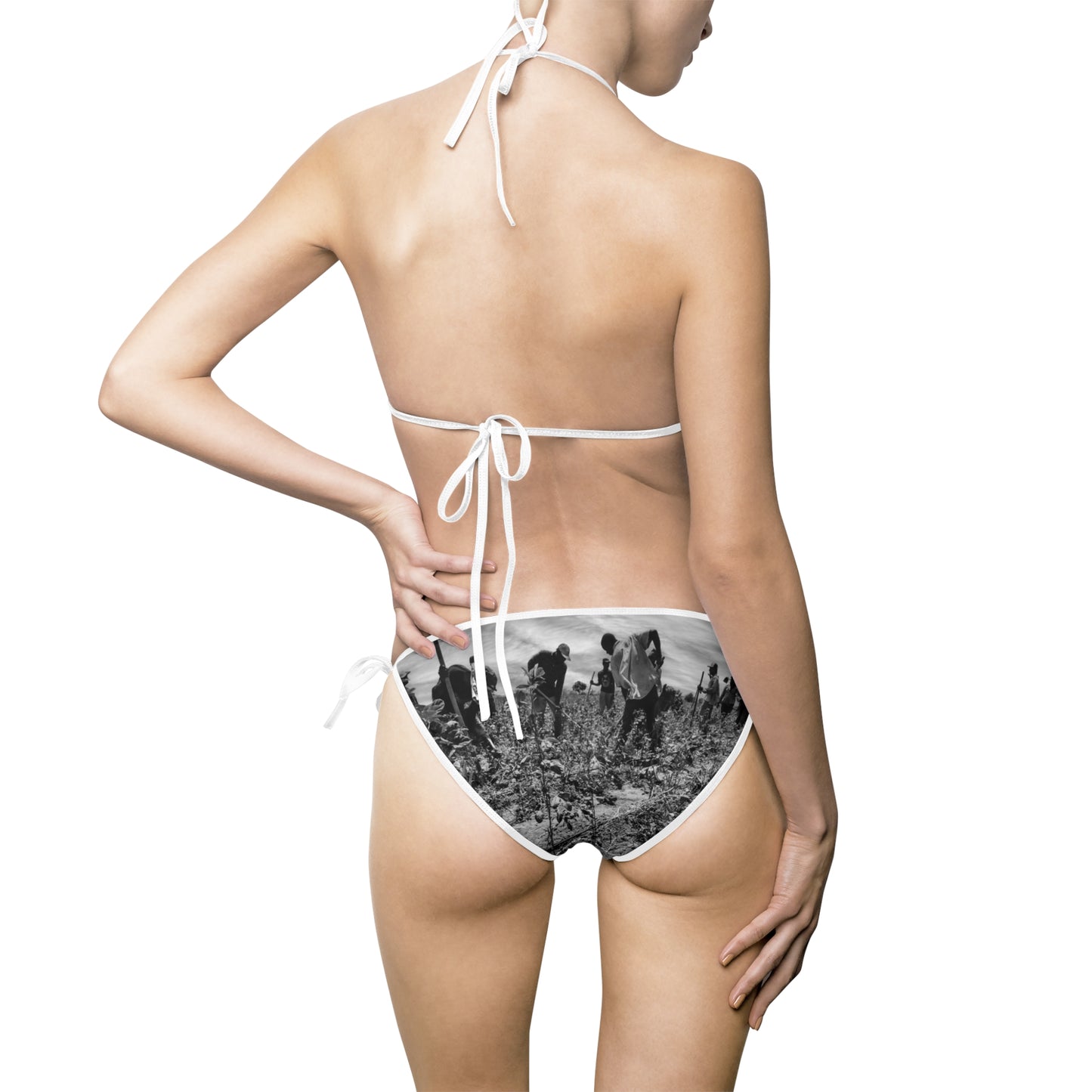 Farmers Plowing the Land Women's Bikini Swimsuit — Agricultural Print Beachwear
