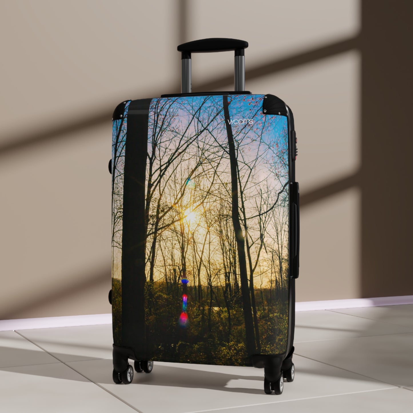 Sunlit Forest Carry-On Suitcase — Scenic Nature Travel Luggage