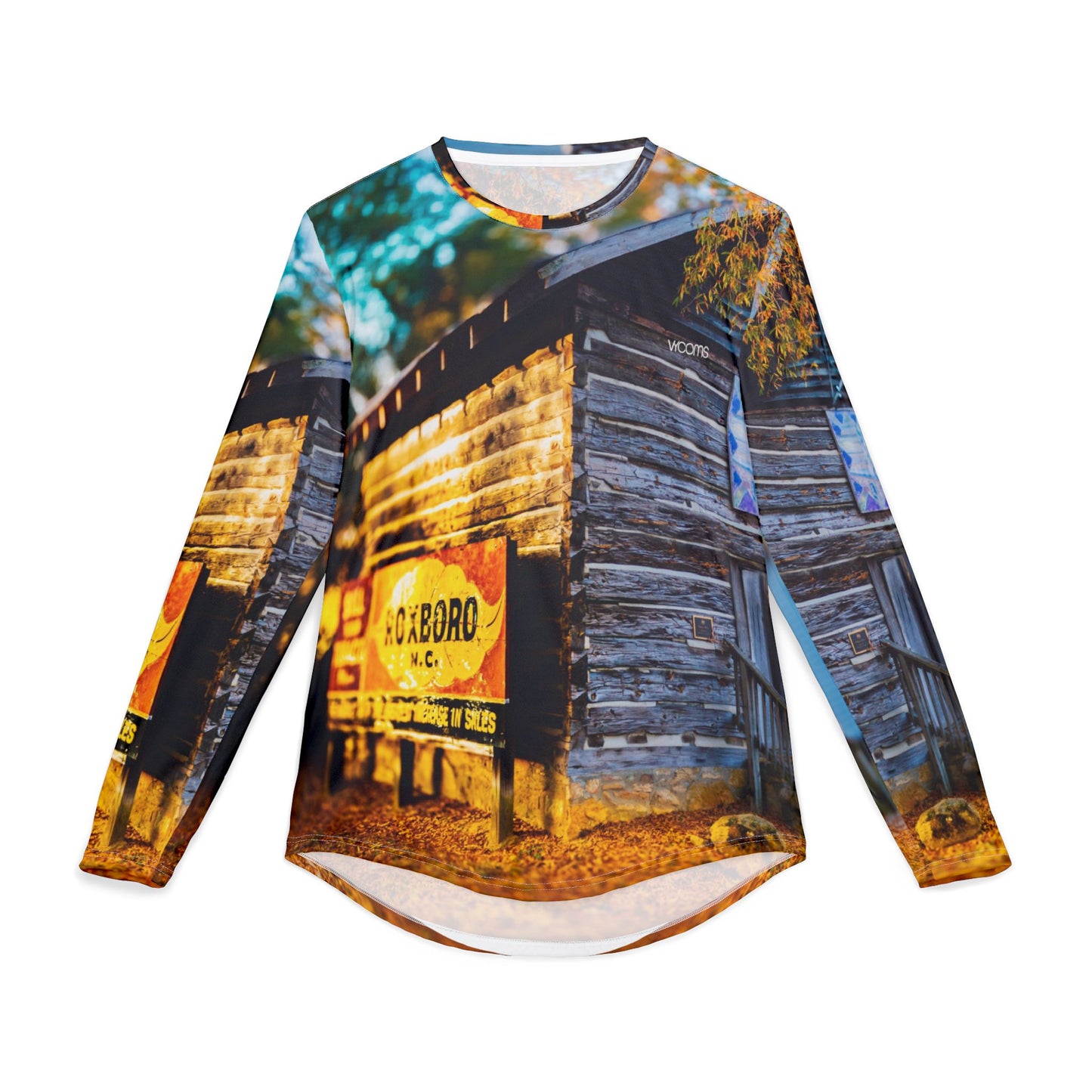 Rustic Autumn Cabin Long Sleeve Shirt — Men's UV Protection AOP