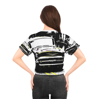 Vintage Chevy Graphic Crop Tee — Retro Classic Car Streetwear