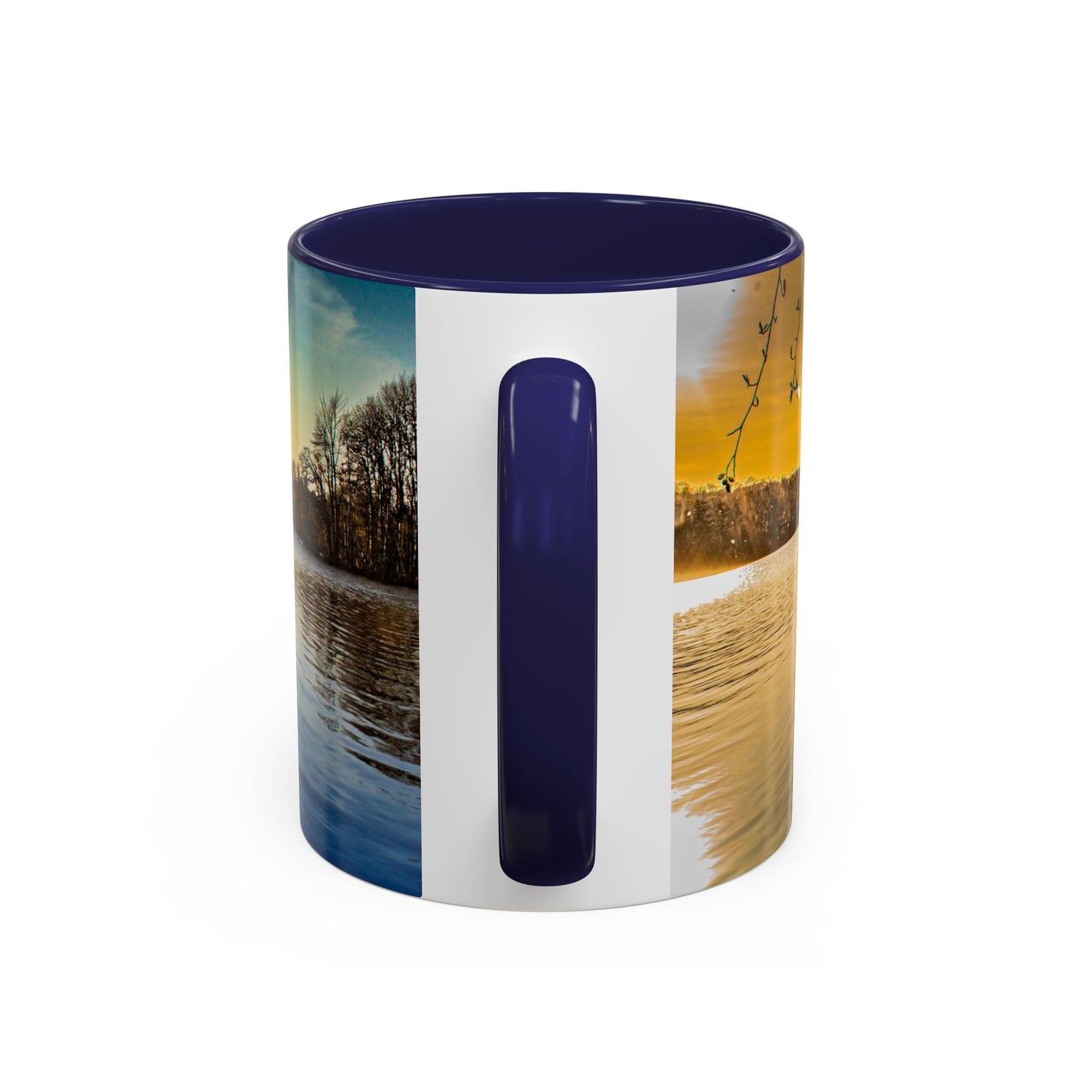 Two Tones, 11oz Ceramic Coffe Mug with Elegant High-Res, Full Color Natural Landscape Image.