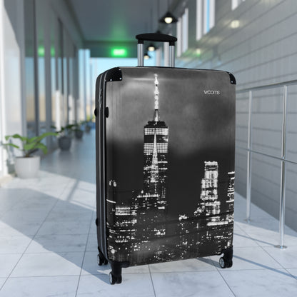 City Skyline Carry-On Suitcase — Black & White New York Travel Luggage