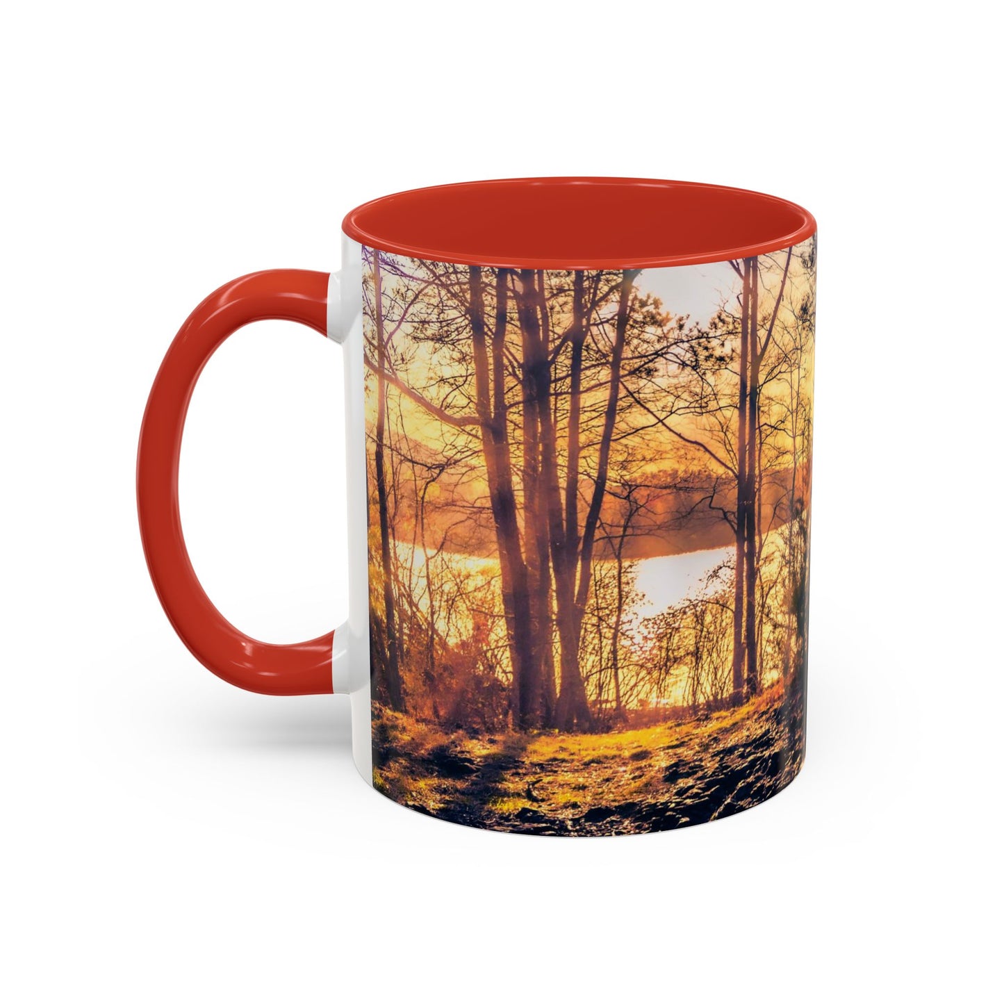 Two Tones, 11oz Ceramic Coffe Mug with Elegant High-Res, Full Color Natural Landscape Image.