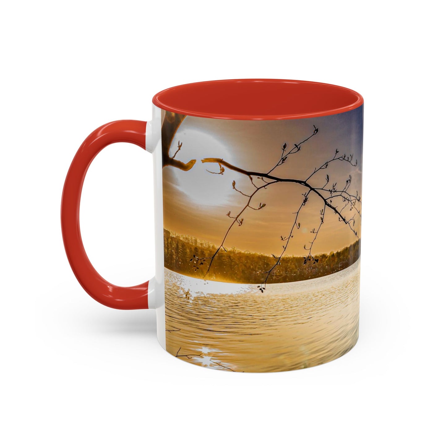 Two Tones, 11oz Accent, Ceramic Coffe Mug with Elegant High-Res, Full Color Natural Landscape Image.