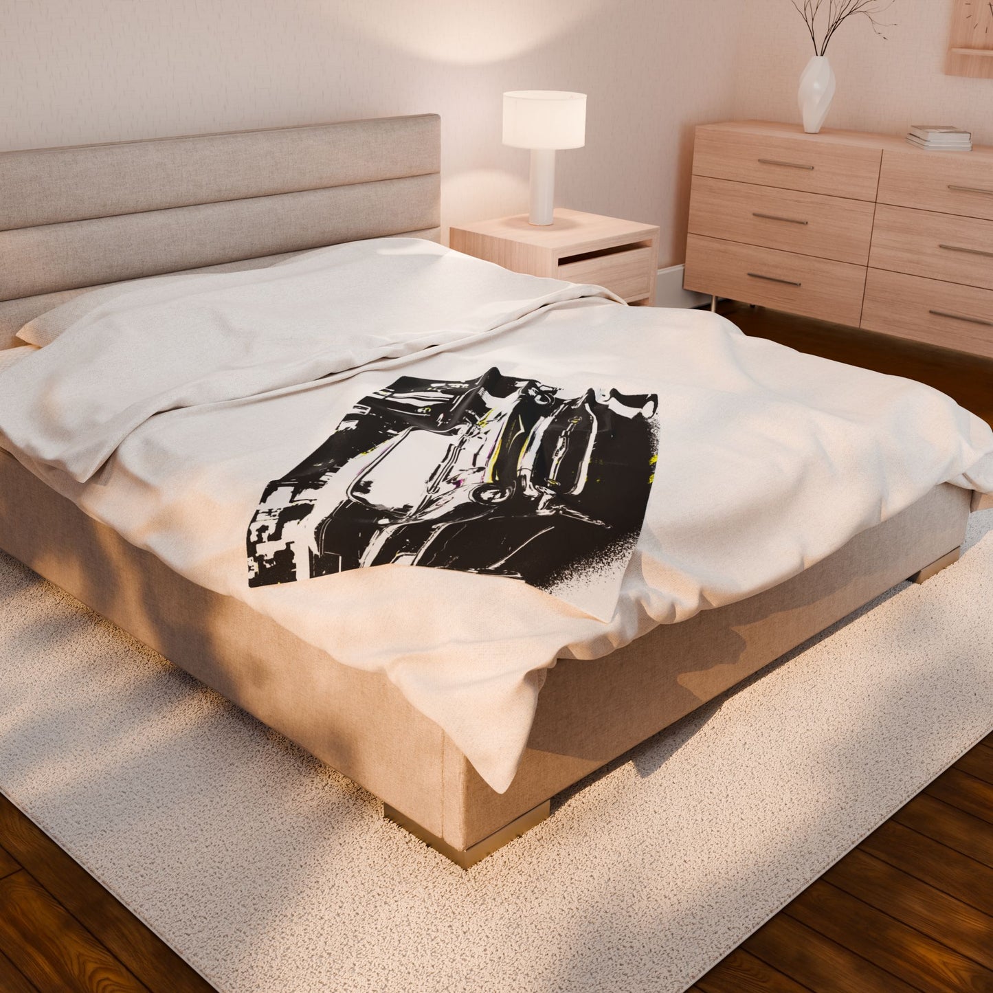 Velveteen Plush Blanket with beautiful car image.