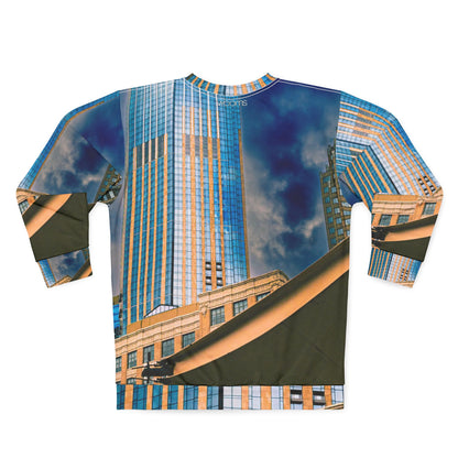 Glass Building Cityscape Sweatshirt — Urban New Jersey Skyline Crewneck