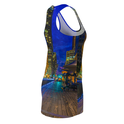 J Owen Grundy Park Night Skyline Racerback Dress