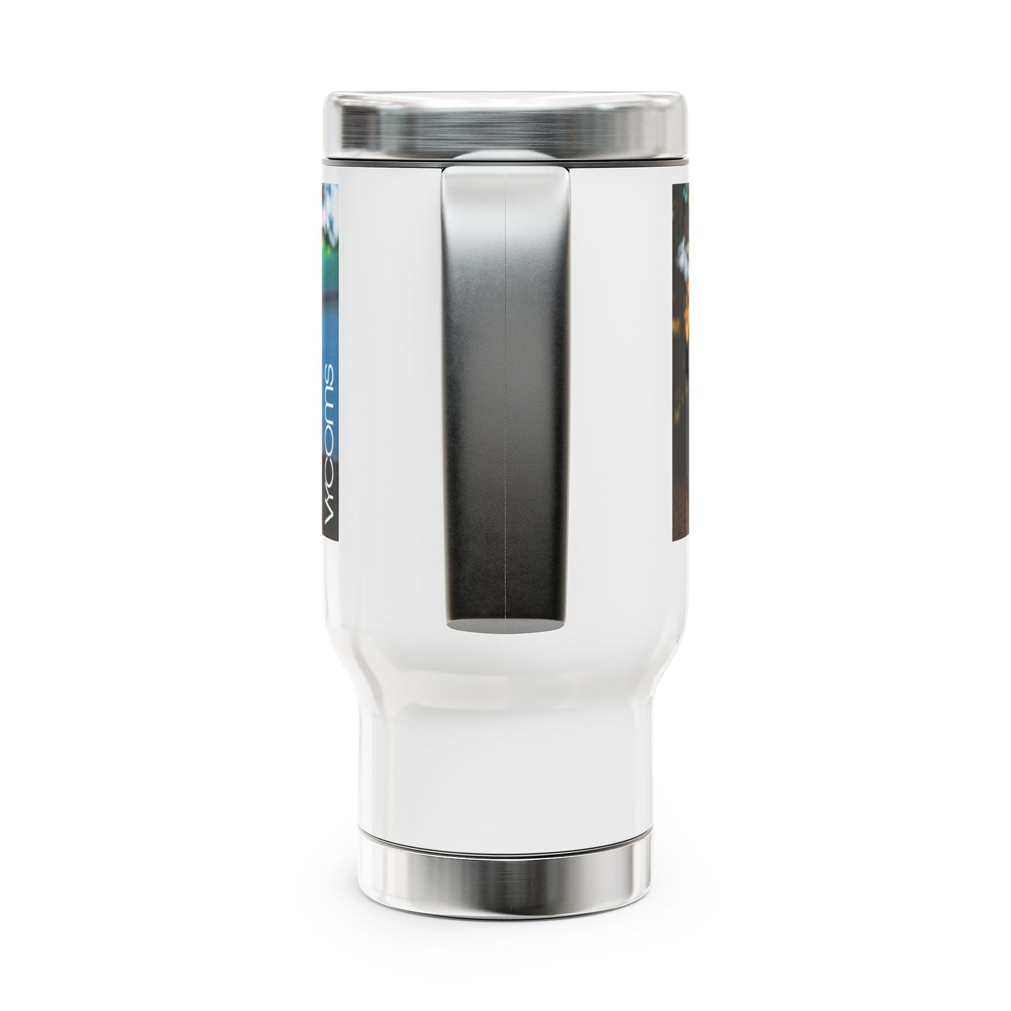 Rustic Stainless Steel Travel Tumbler with Handle