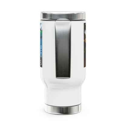Rustic Stainless Steel Travel Tumbler with Handle