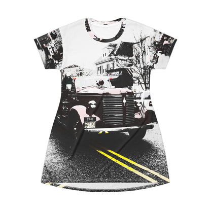 Vintage Fire Truck Dress — Retro Classic Transport
