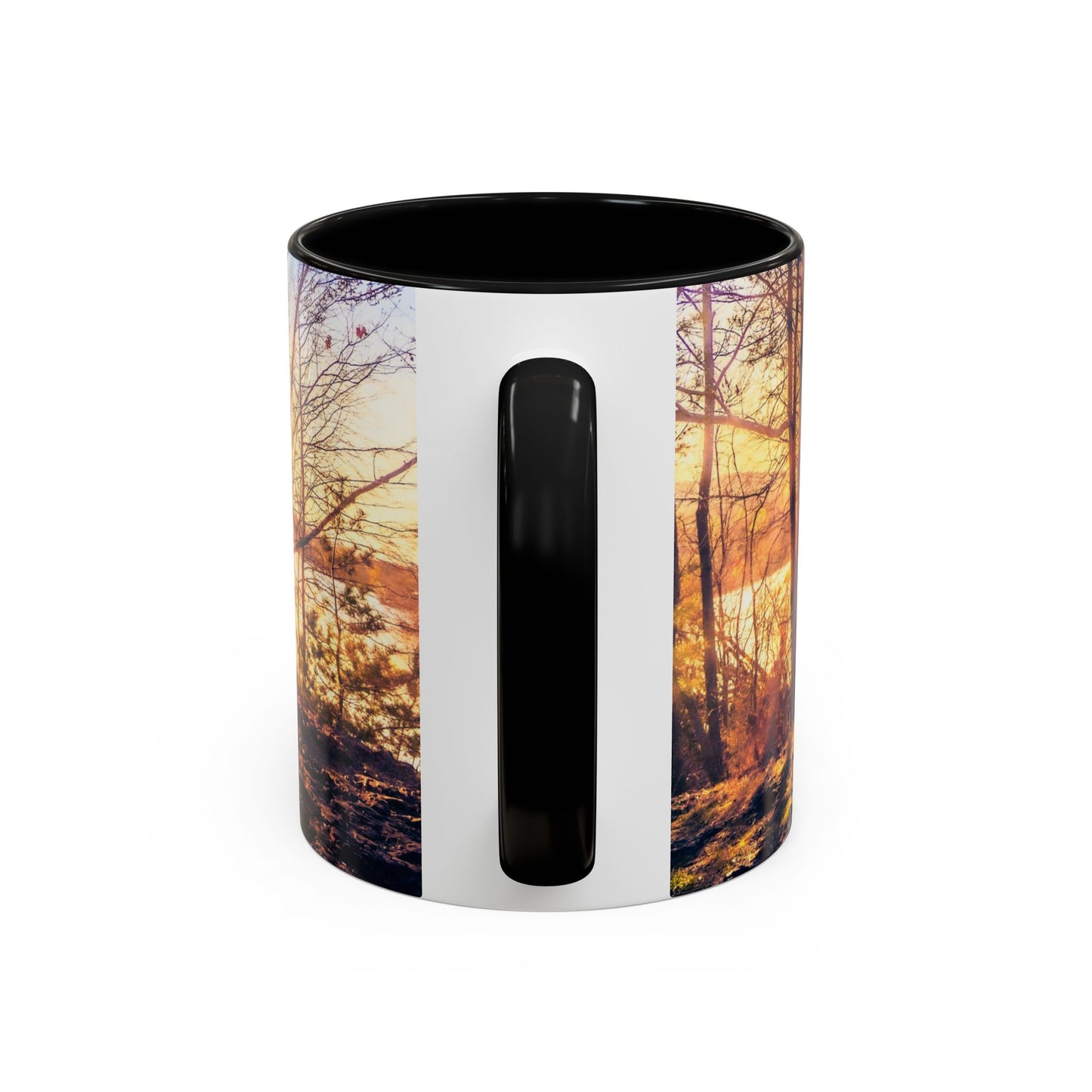 Two Tones, 11oz Ceramic Coffe Mug with Elegant High-Res, Full Color Natural Landscape Image.