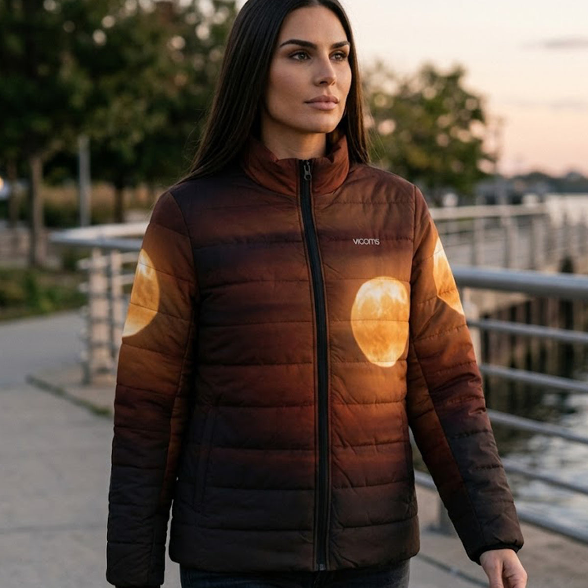 Women's Puffer Jacket - Amber Moon Nocturne
