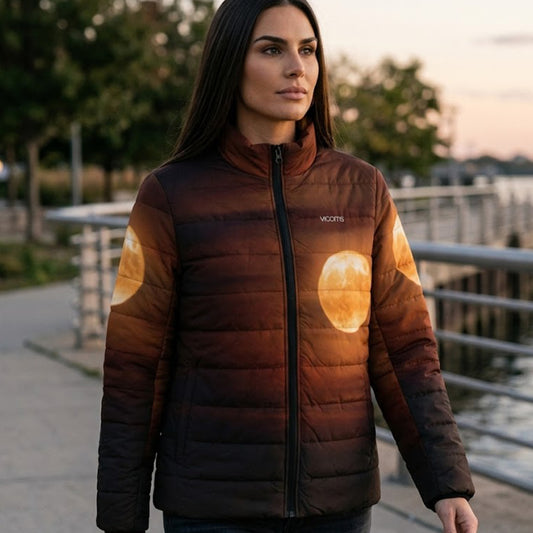 Women's Puffer Jacket - Amber Moon Nocturne
