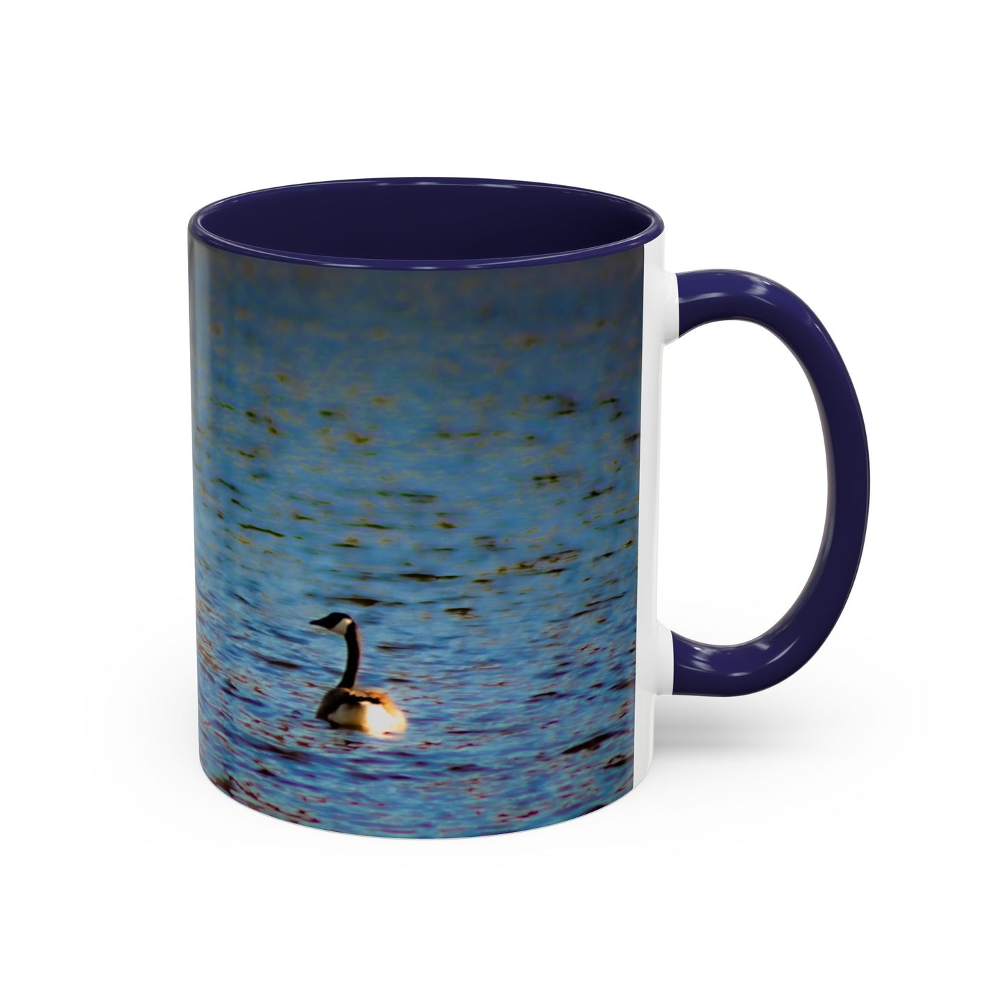 Two Tones, 11oz Ceramic Coffe Mug with Elegant High-Res, Full Color Natural Landscape Image.