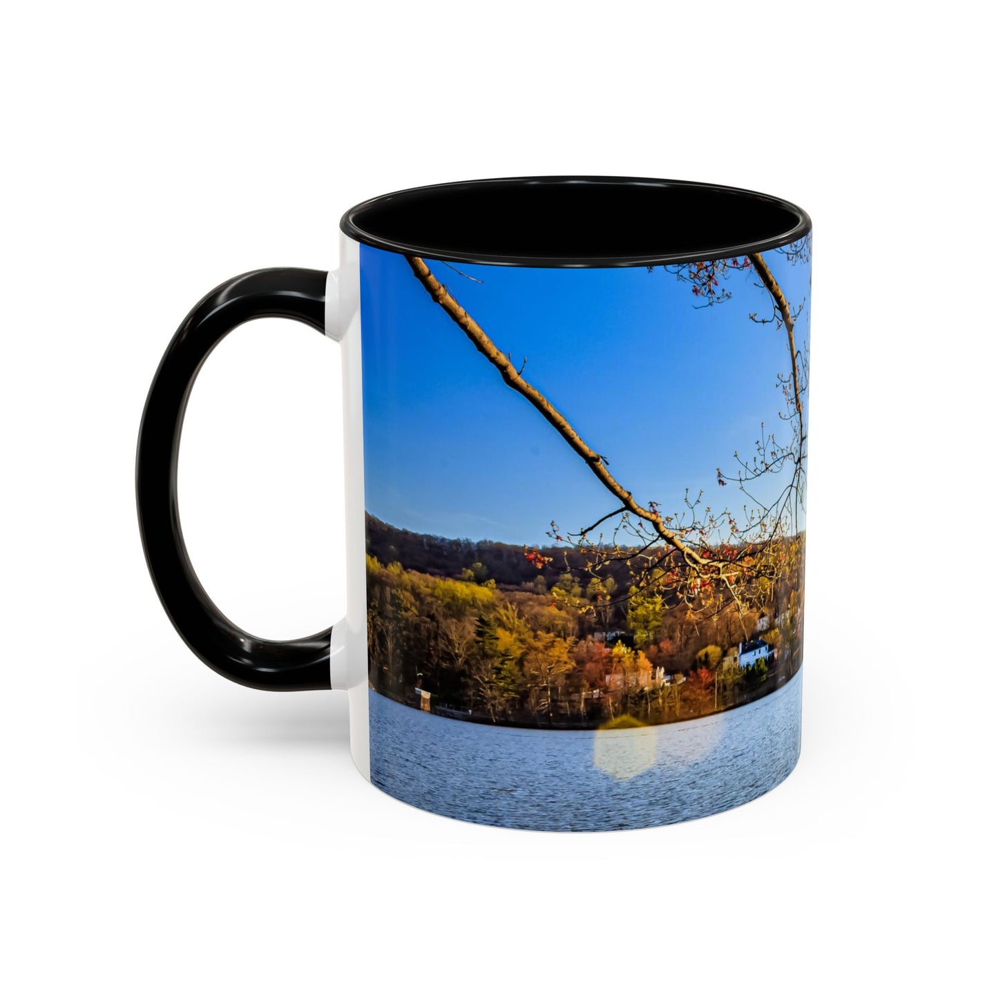 Two Tones, 11oz Accent, Ceramic Coffe Mug with Elegant High-Res, Full Color Natural Landscape Image.