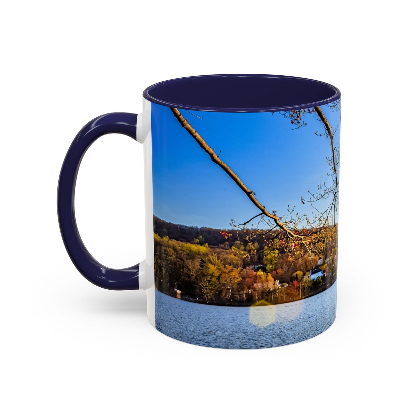 Two Tones, 11oz Accent, Ceramic Coffe Mug with Elegant High-Res, Full Color Natural Landscape Image.