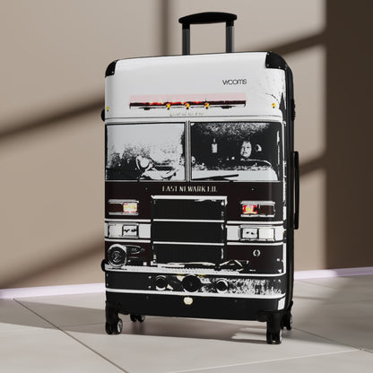 Vintage Fire Truck Carry-On Suitcase — Retro Emergency Vehicle Luggage