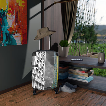 Cityscape Carry-On Suitcase — Black & Yellow Urban Travel Luggage