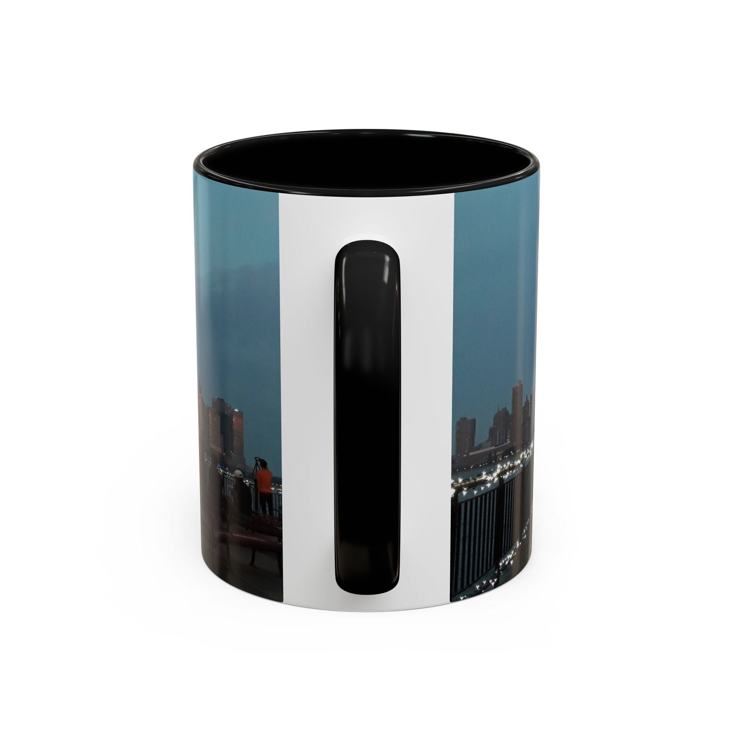 Two Tone 11 oz. Ceramic Mug, Printed with a High-Res Image of  New  York City View.