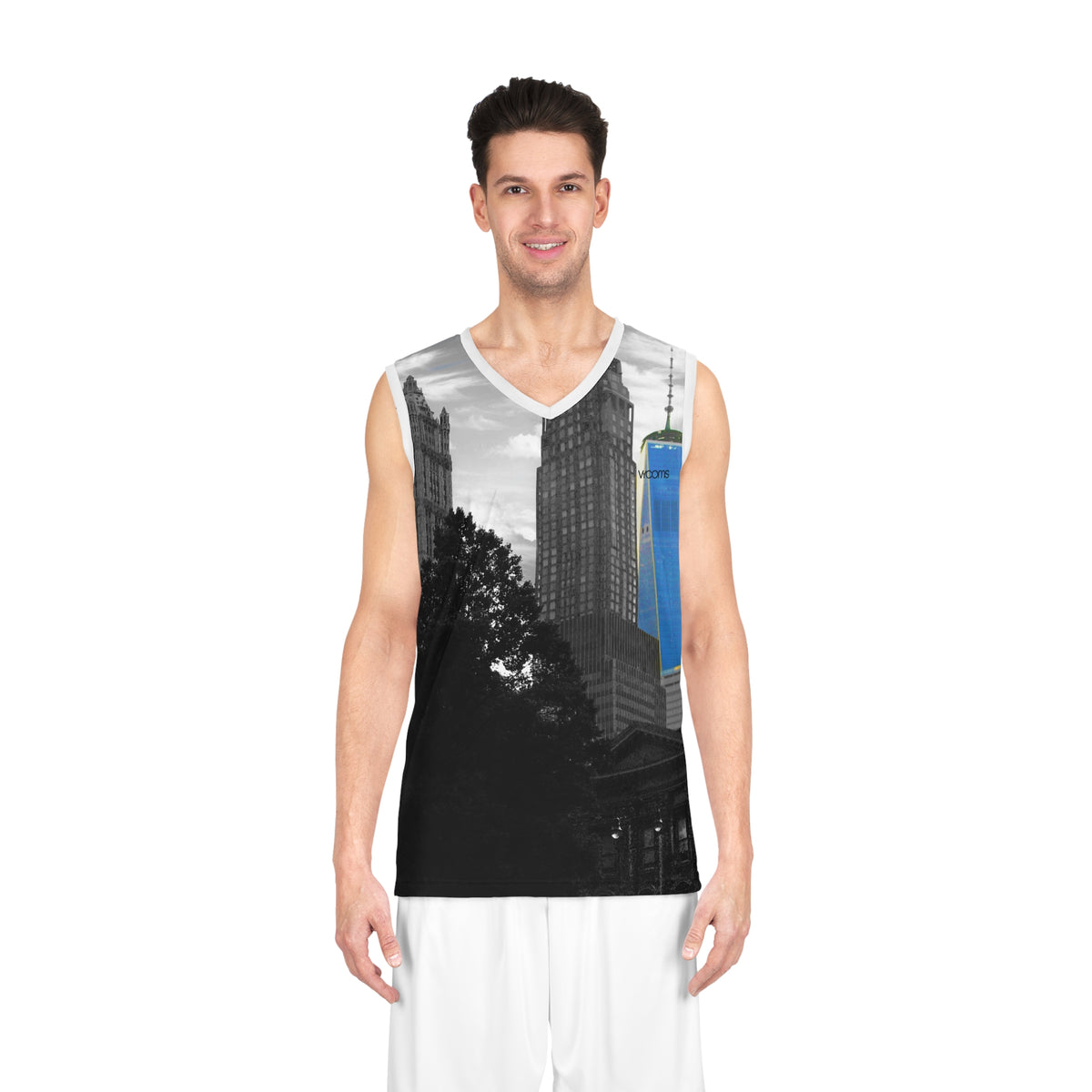 Camiseta de baloncesto del Bajo Manhattan: Horizonte del One World Trade Center