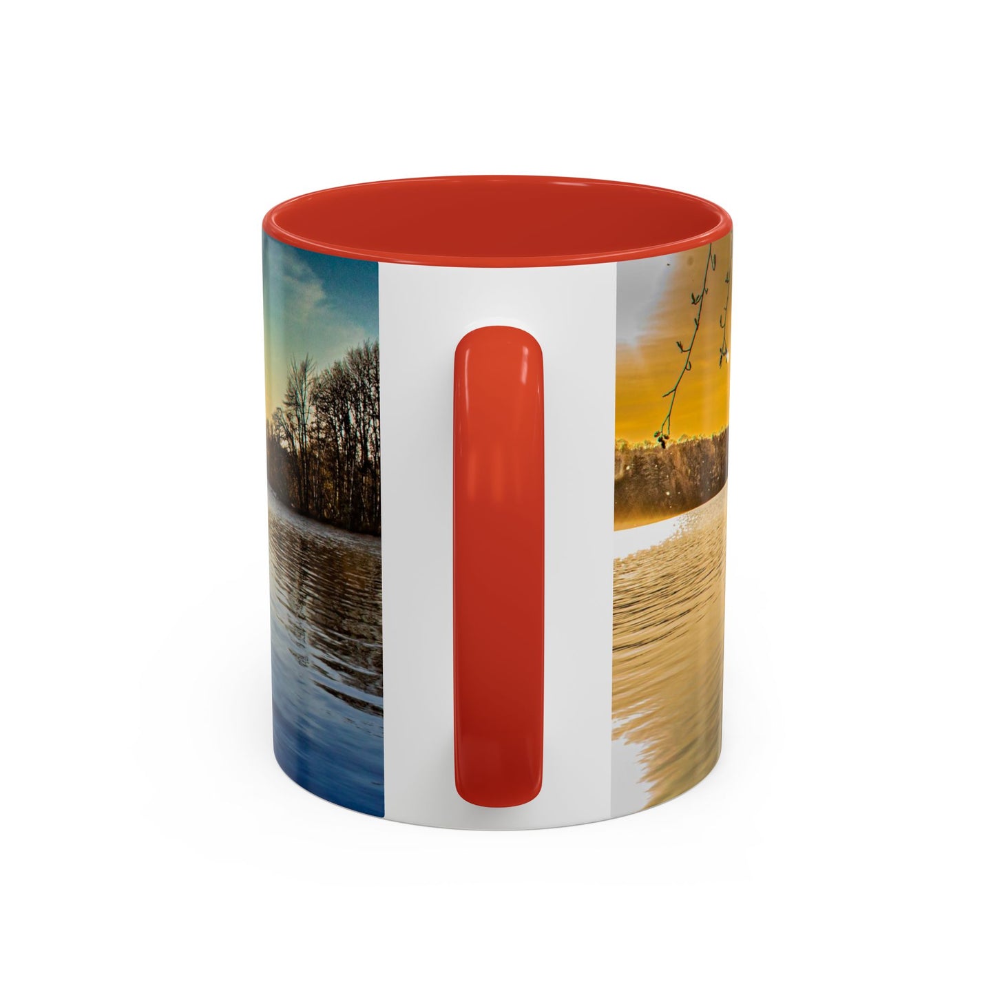 Two Tones, 11oz Ceramic Coffe Mug with Elegant High-Res, Full Color Natural Landscape Image.