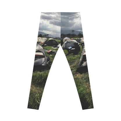 Camp Tent Country Scene Women's Leggings — Outdoor Camping Design
