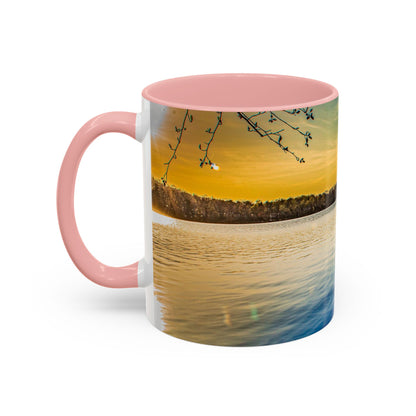 Two Tones, 11oz Ceramic Coffe Mug with Elegant High-Res, Full Color Natural Landscape Image.