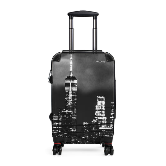 City Skyline Carry-On Suitcase — Black & White New York Travel Luggage