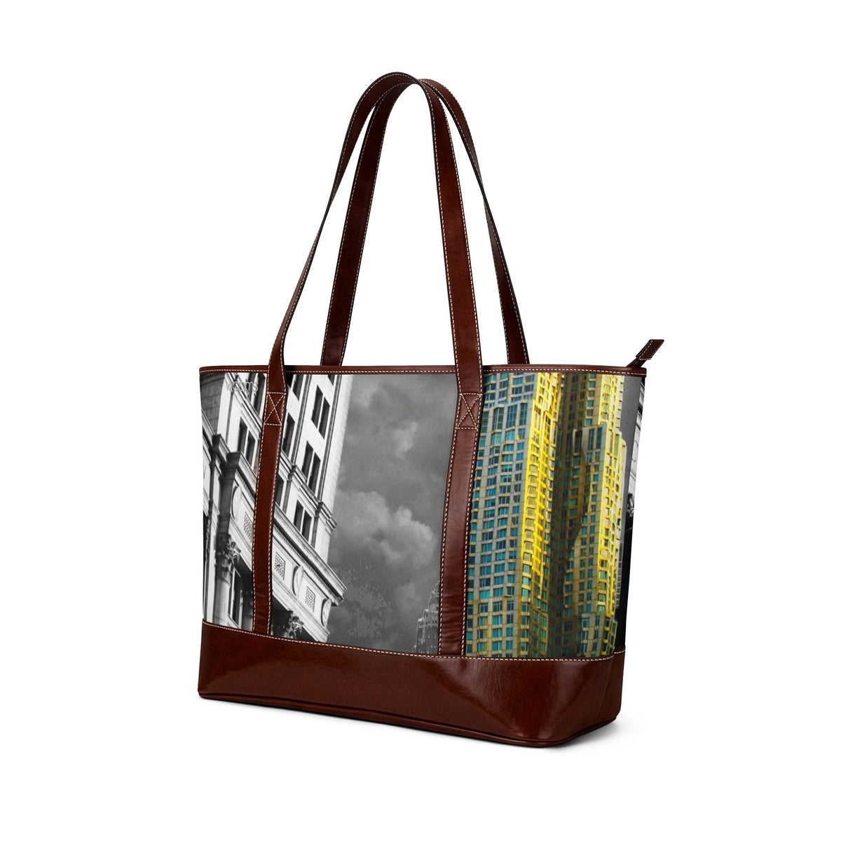 Cityscape Tote Handbag — Modern Urban Skyline
