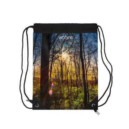 Drawstring Bag with Beautifull High-Res, Golden Hour Forest Image