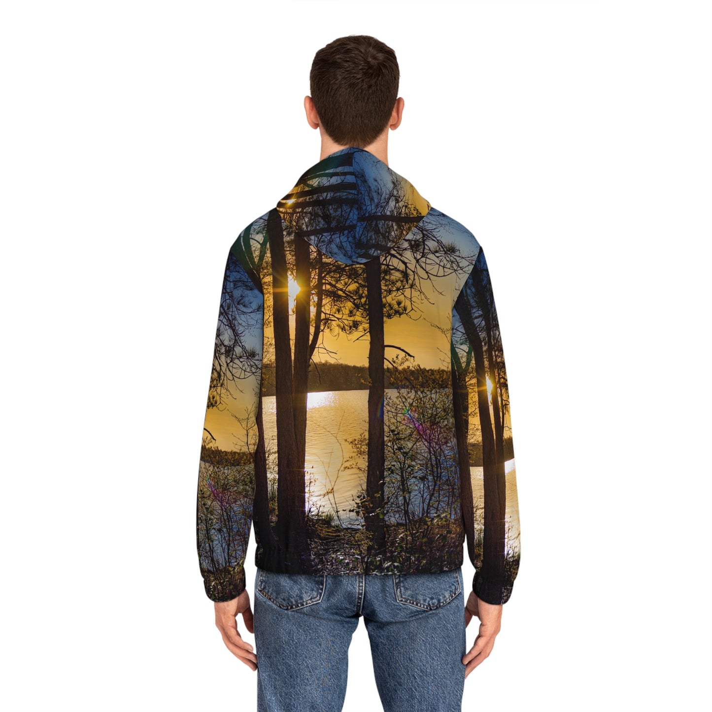 Sunset Lake Trees Full‑Zip Hoodie