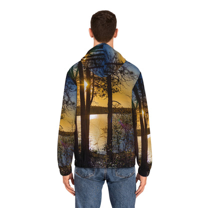 Sunset Lake Trees Full‑Zip Hoodie