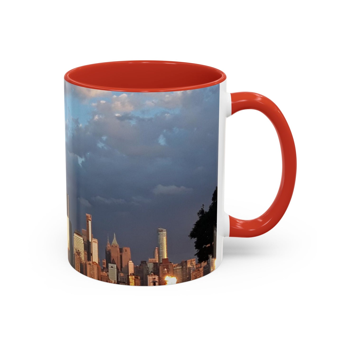 Two Tone Ceramic 11oz. Mug, Printed with a High-Res Image of  New  York City View.