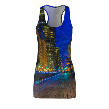 J Owen Grundy Park Night Skyline Racerback Dress
